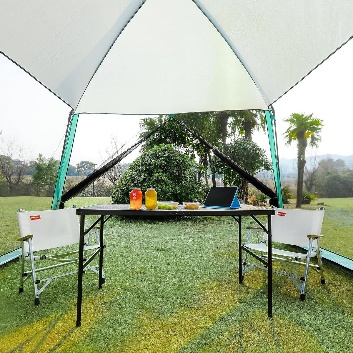 GREGIN Screen House Room 11 x 11 ft Mesh Net Tent Portable Canopy Gazebo