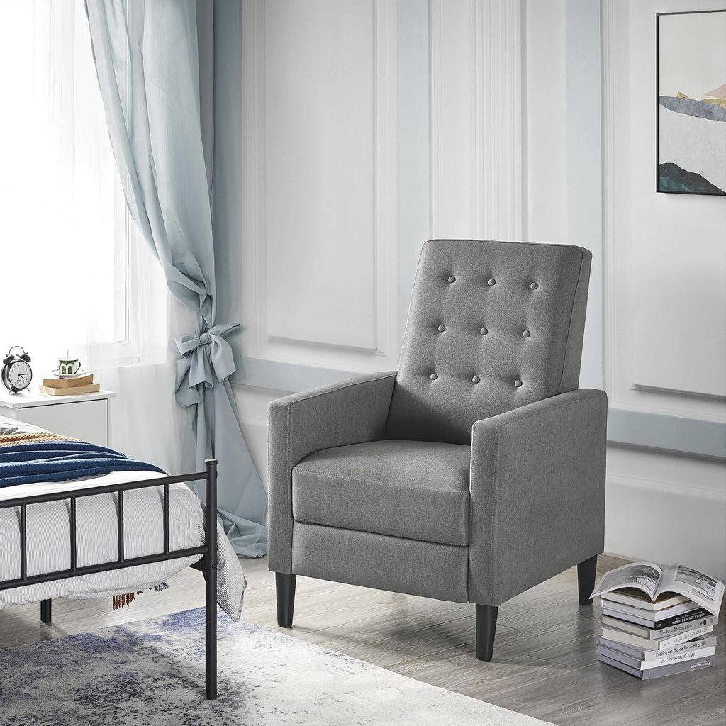 Yaheetech Fabric Recliner Chair Tufted Upholstered Single Sofa Gray