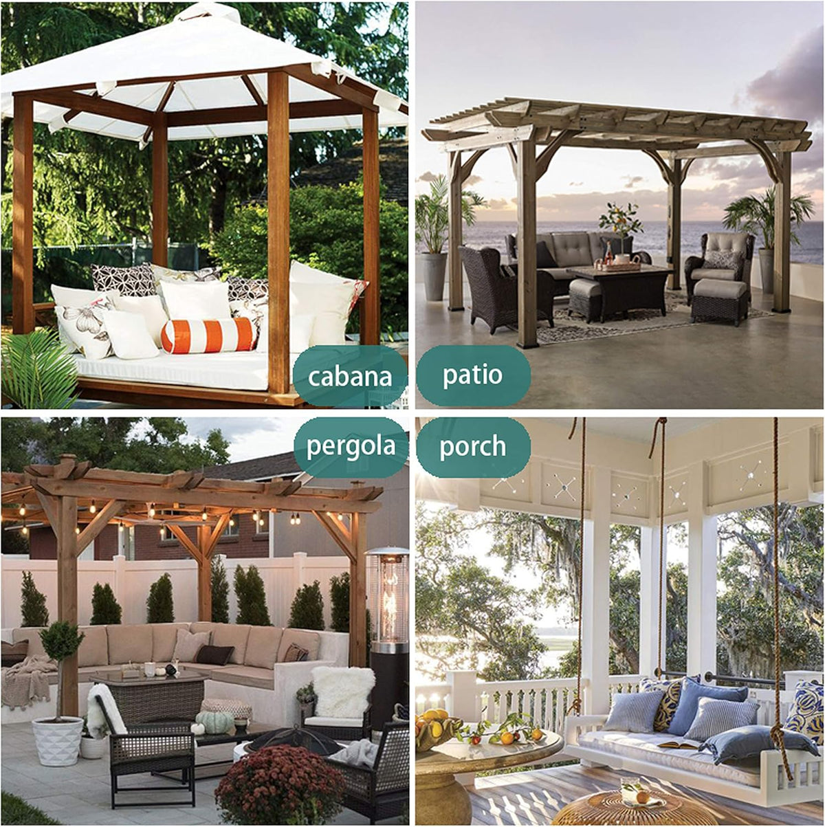 LORDTEX Burlap Linen Look Outdoor Curtains for Patio 2 Panels
