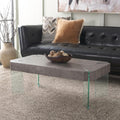 SAFAVIEH Home Collection Katelyn Light Concrete Grey/Glass Leg Coffee Table