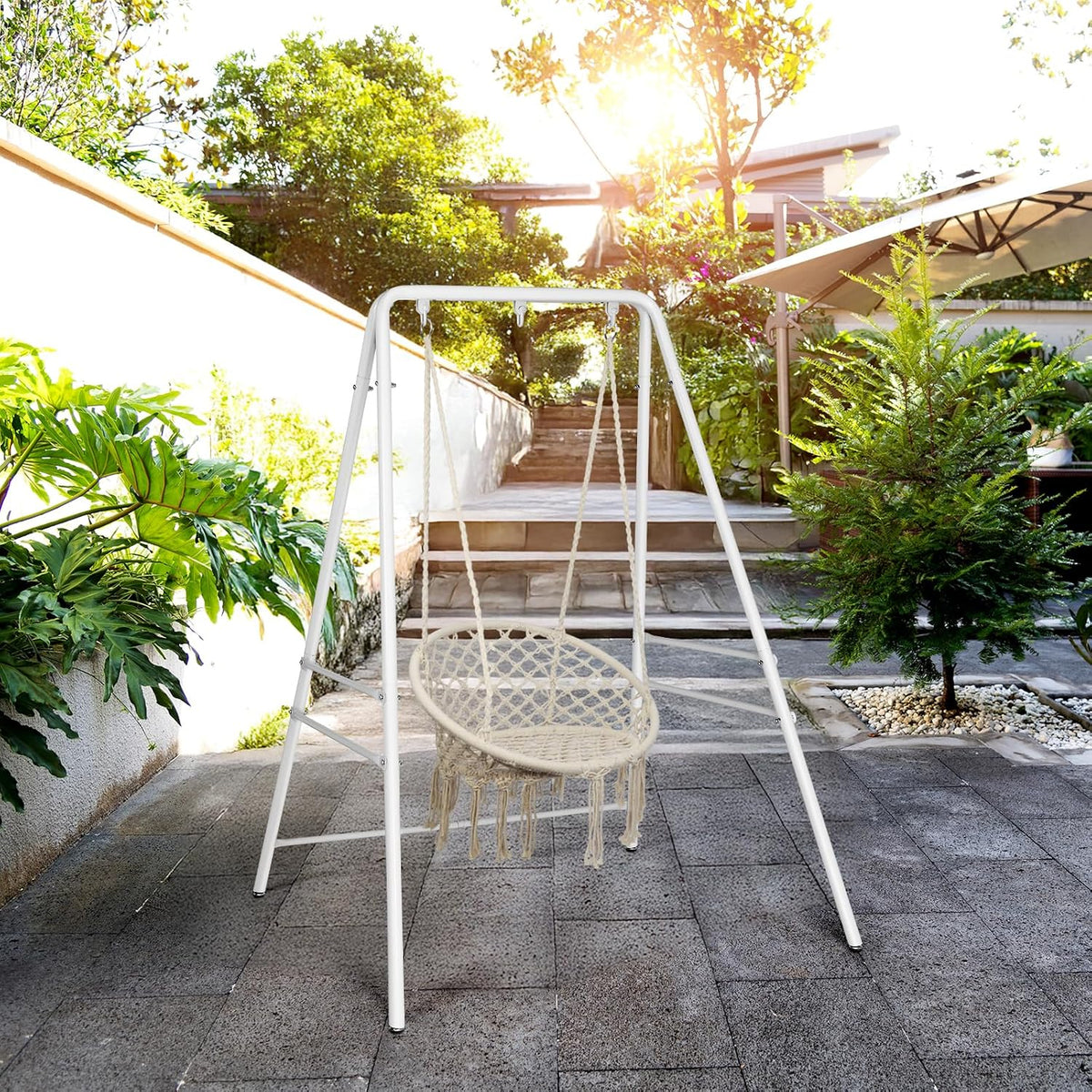Outvita Metal A-Frame Hammock Chair Stand with 3 Hanging Holes