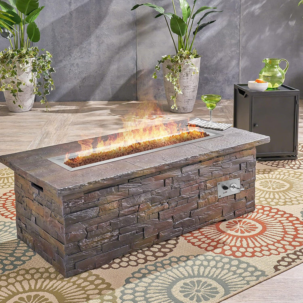 Stanbroil 48 x 14 inch Rectangle Fire Pit Kit with Spark Ignition
