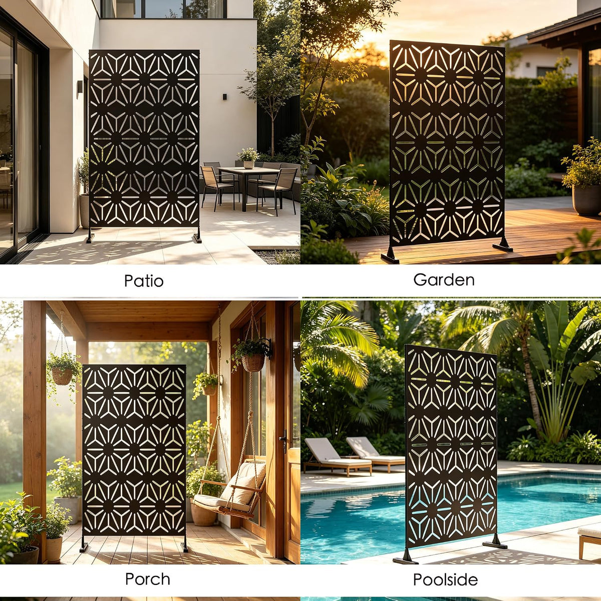 Kozyard Metal Privacy Screen 74" H x 47.2" W Decorative Outdoor Divider