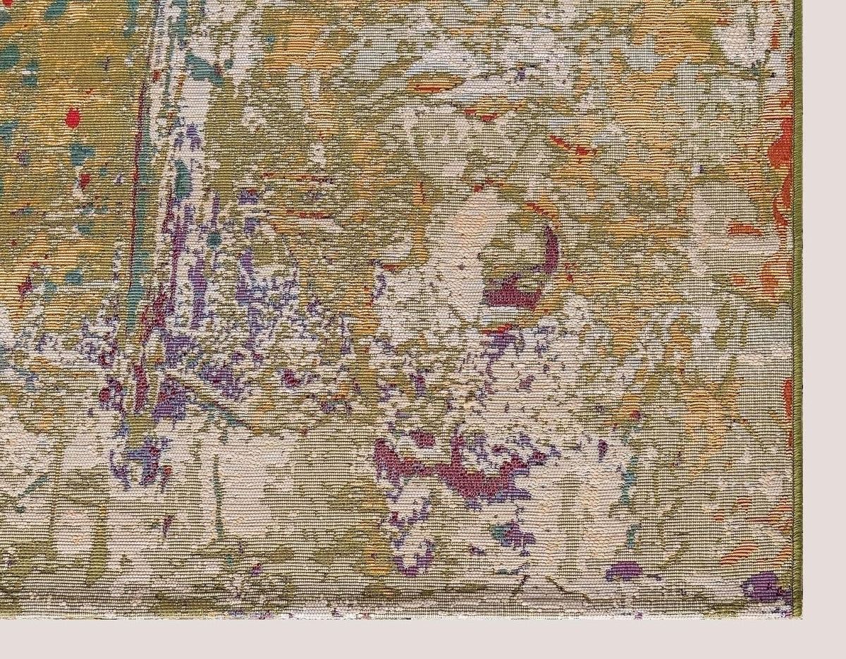 Unique Loom Outdoor Modern Collection Area Rug - Crumpled (6' 1" Square Multi/Gold)