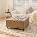 Redlife 35 Inch Large Square Storage Ottoman, Coffee Table Ottoman, Faux