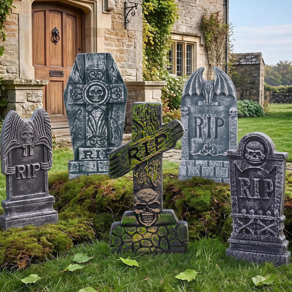 Kendane Halloween Decorations Outdoor RIP 5PACK Tombstone Yard Stakes