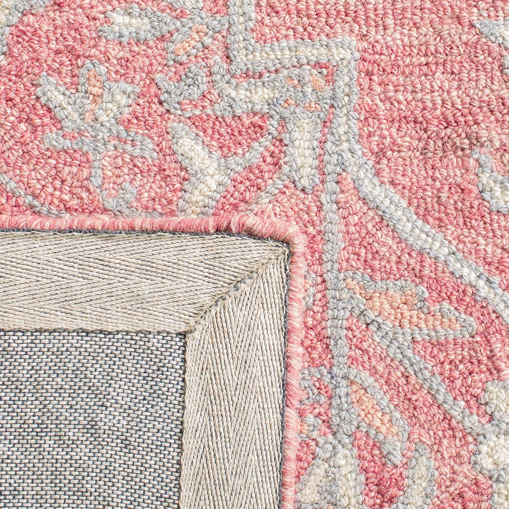 SAFAVIEH Micro-Loop Collection X-Large Area Rug - 11' x 15', Pink & Ivory, Handmade Shabby Chic Wool, Ideal for High Traffic Areas in Living Room, Bedroom (MLP504U)