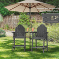 LUE BONA Tall Adirondack Chair Set of 4, HDPS Bar Height Chairs, Dark Gray