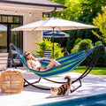 SUNCREAT Hammocks Standing Patio Hammock, Portable Hammock with Stand Foldable, Patent Pending, Blue Green
