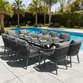 LayinSun 11 Pieces Outdoor Patio Dining Set, Aluminium Rectangular Dining Table and Wicker Rattan Chairs Set for Outside Backyard, Poolside