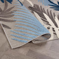 Rugshop Palm Indoor/Outdoor Non-Shedding Deck Patio Area Rug Blue 5' x 7'