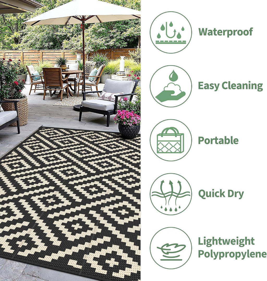sarben outdoor rug, waterproof plastic rugs for patio, package contents