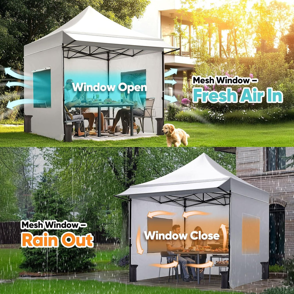 Quictent 10x10 Heavy Duty Pop up Canopy Tent with 3 Removable Sidewalls
