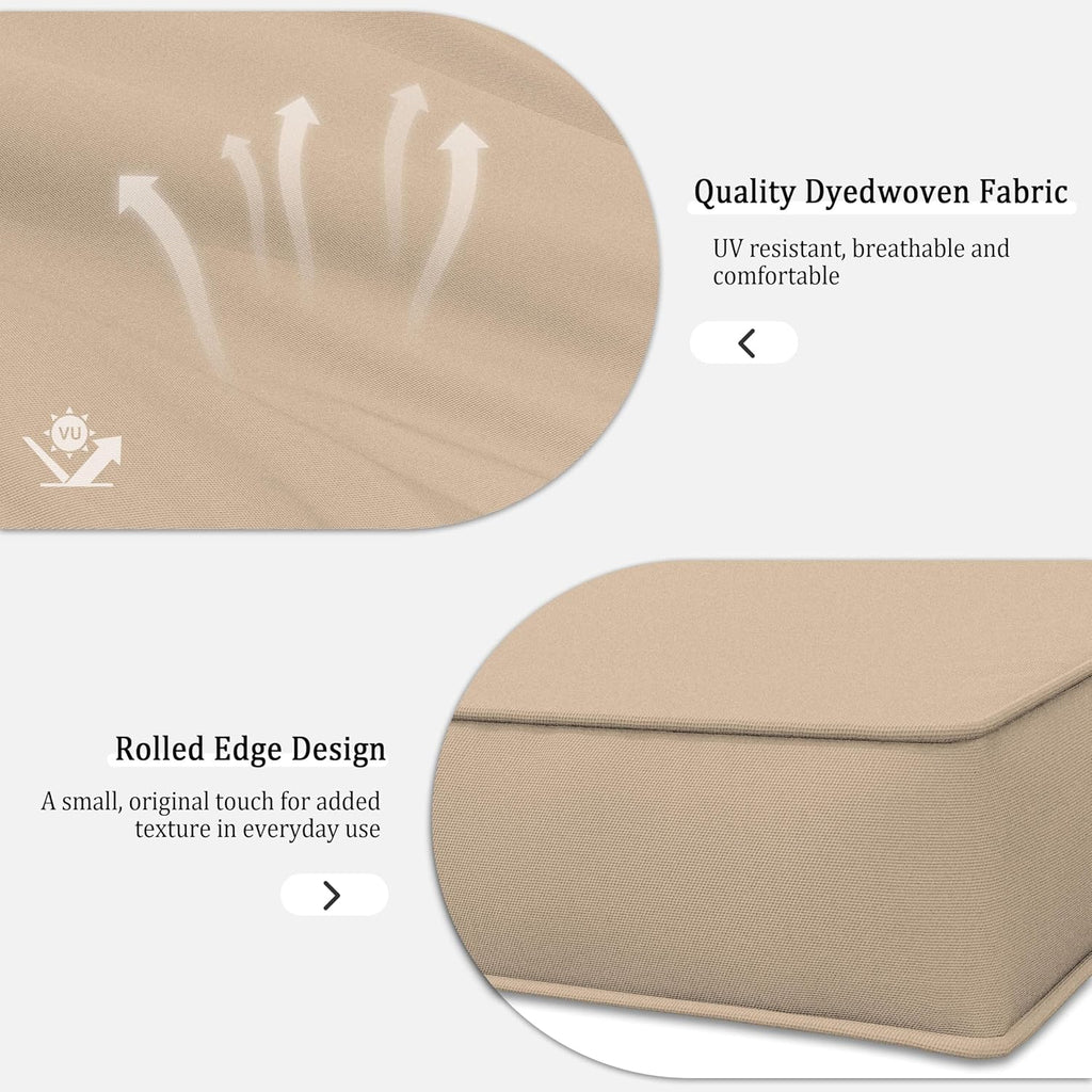 outdoor patio cushion covers, replaceable waterproof furniture covers, close-up detail