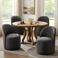 Upholstered Swivel Dining Chair Set of 4 No Assembly Boucle Side Chair
