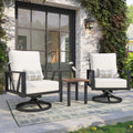 Patio Swivel Rocking Chairs Set of 2 with 6 Inch Cushion,White