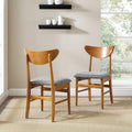 Crosley Furniture Landon 5-Piece Mid Century Round Dining Table Set for 4, Acorn
