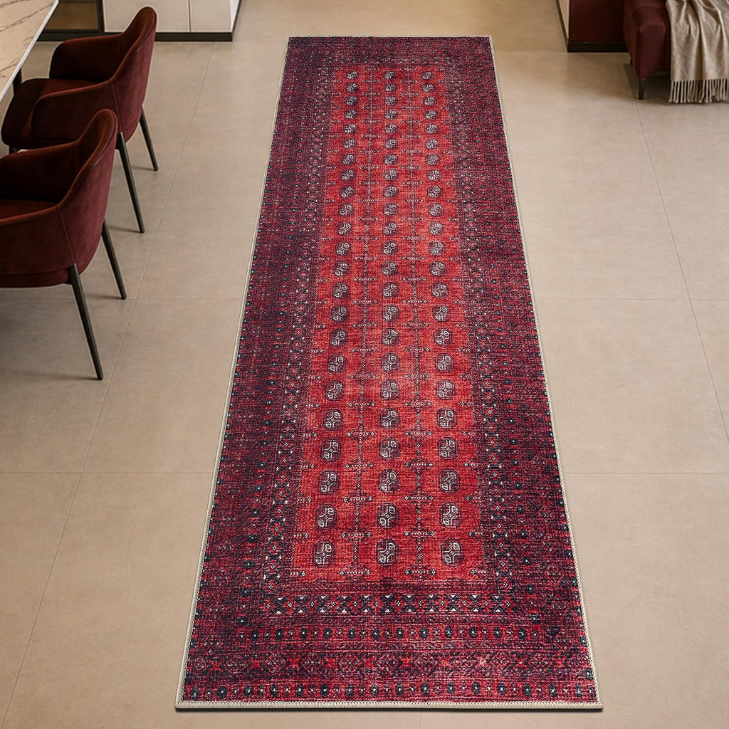 Keen Home Design Vintage Washable Runner Rug, Non-Slip Low Pile, 2x7