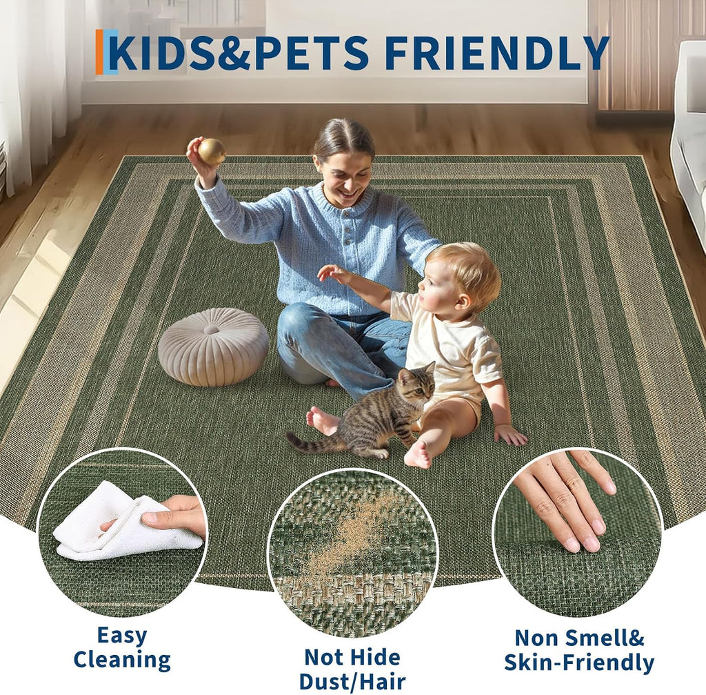 GarveeHome Easy Jute Runner Rug 2x8 Washable Non Slip Hallway Runner Rugs