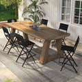 Tangkula Outdoor Barstools Set of 4, Counter Height Folding Bar Chairs with Back and Footrest, Versatile Patio Dining Chairs with Breathable Fabric & Heavy-Duty Metal Frame