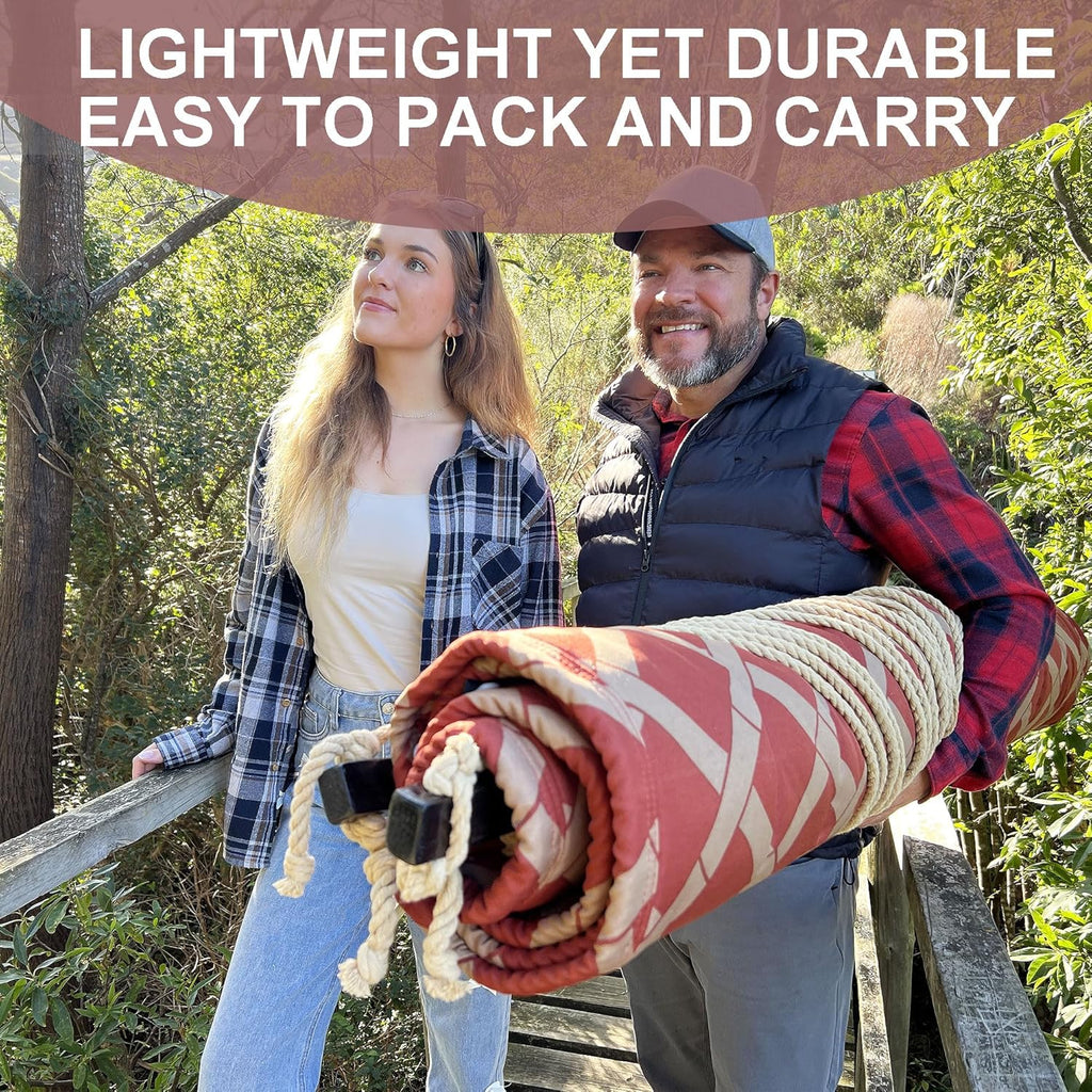 Quilted Double Hammock, Fade‑Resistant Fabric, 600 LBS Capacity
