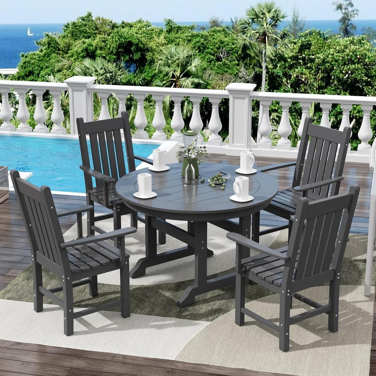 westintrends malibu classic outdoor dining chairs with arms, package contents