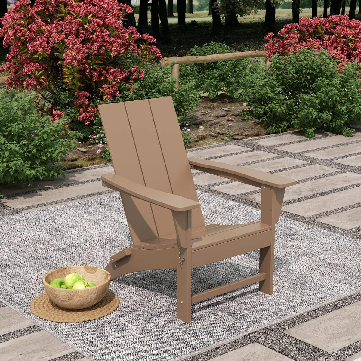 WestinTrends Ashore Modern Outdoor Folding Adirondack Chair, Weathered Wood