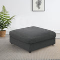 Coaster Home Furnishings - Serene - Fabric - Upholstered Square Ottoman with Tufted Top, Soft Contours and Modular Design for Seating - Living Room - 41-Inch - Charcoal - 551326