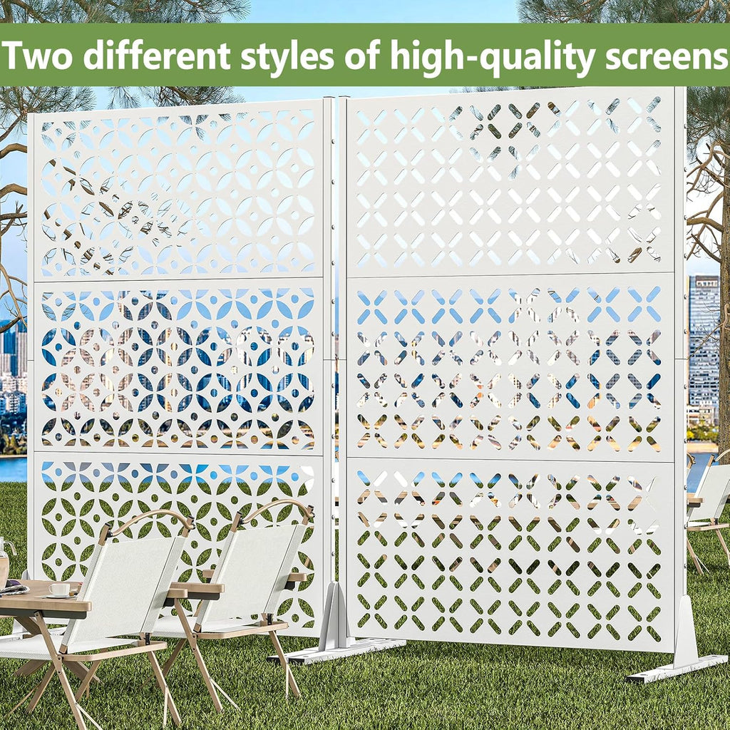 Metal Outdoor Privacy Fence 72" H×45.7" W Balcony Privacy Screen