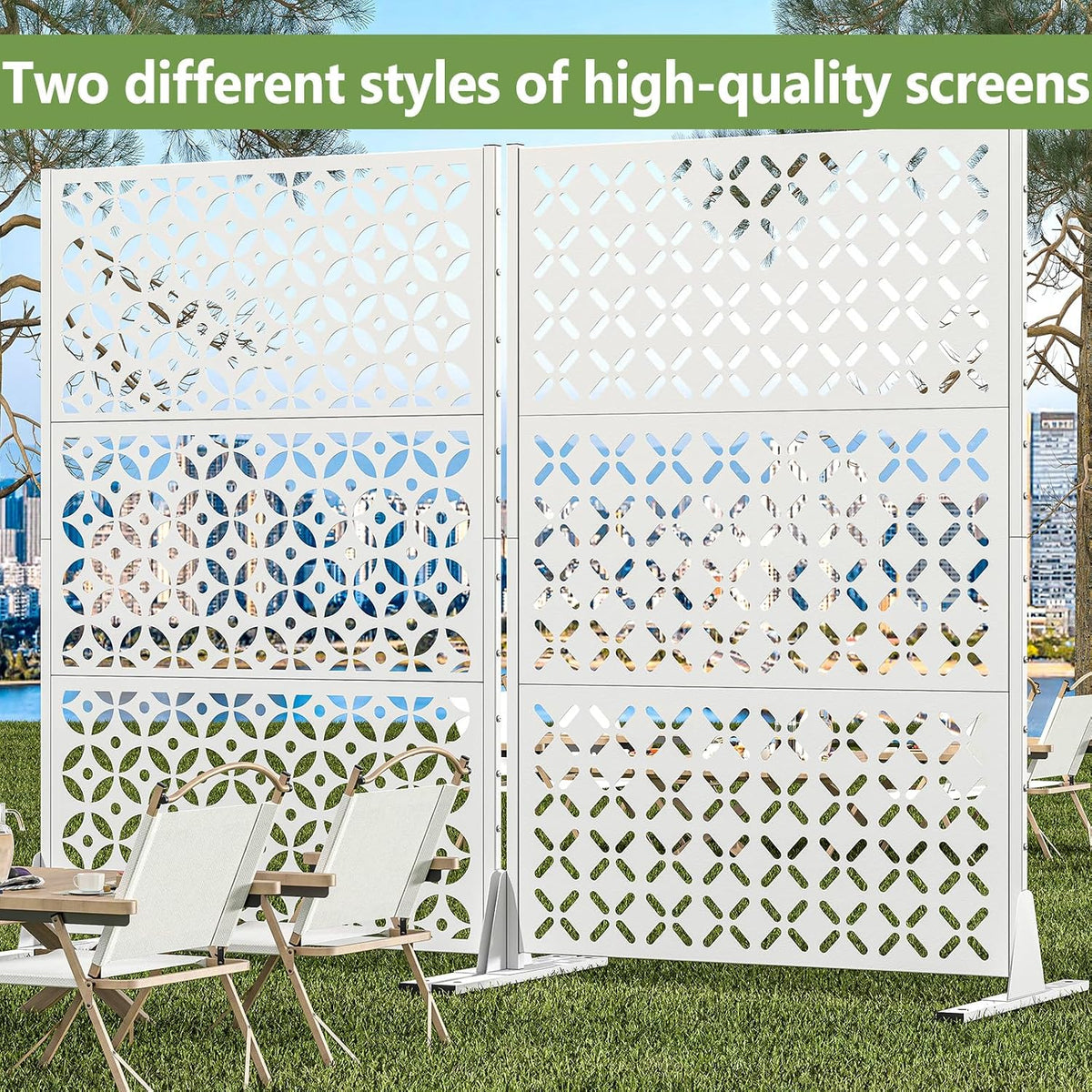 Metal Outdoor Privacy Fence 72" H×45.7" W Balcony Privacy Screen