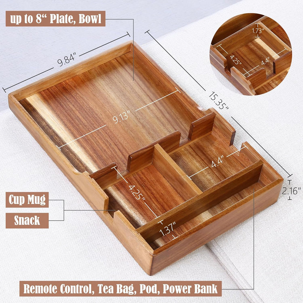 Nnewvante Couch Table Insert for Sectionals,15.35x9.84-inch Acacia Wood