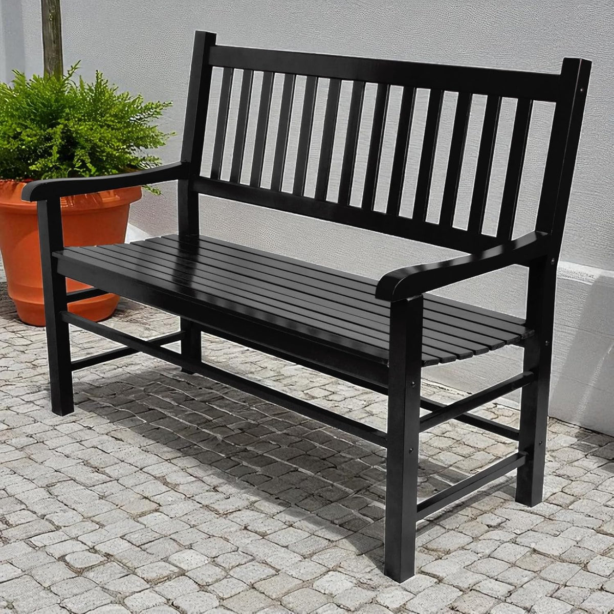 shine company eden outdoor garden bench – black, package contents