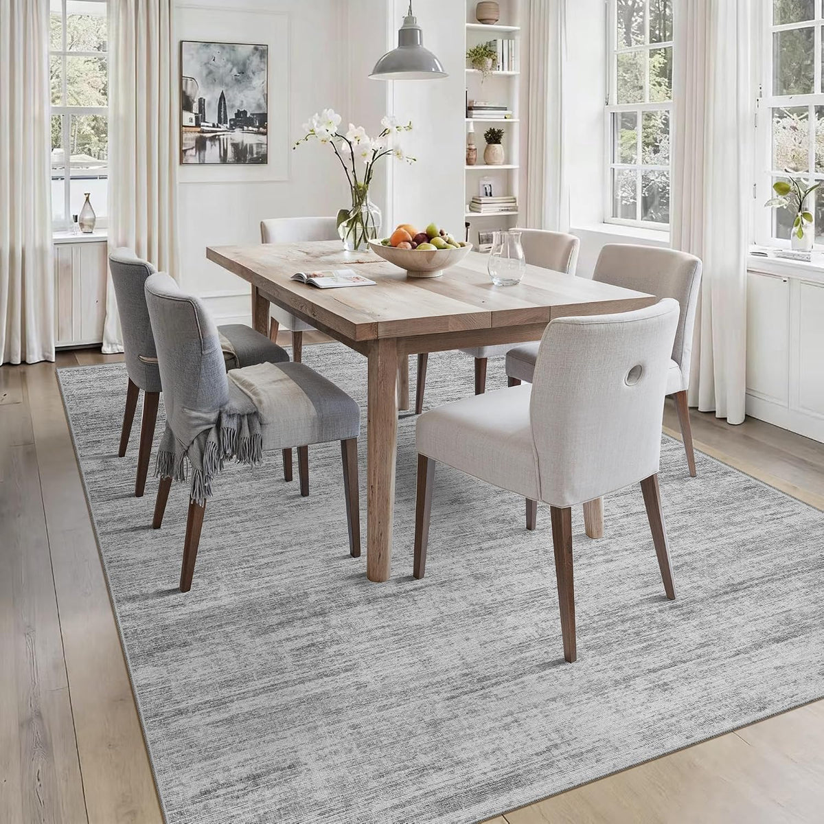 8x10 Area Rugs for Living Room,Modern Abstract Non-Slip Backing Washable Rugs,Soft Thin Large Area Rug，Stain Resistant Carpets for Bedroom Dining Room Home Decor
