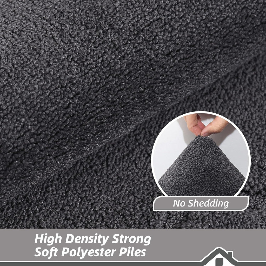 BEQHAUSE Door Mat 32" x 48", Non-Slip Door Mats Indoor Washable, Dark Grey