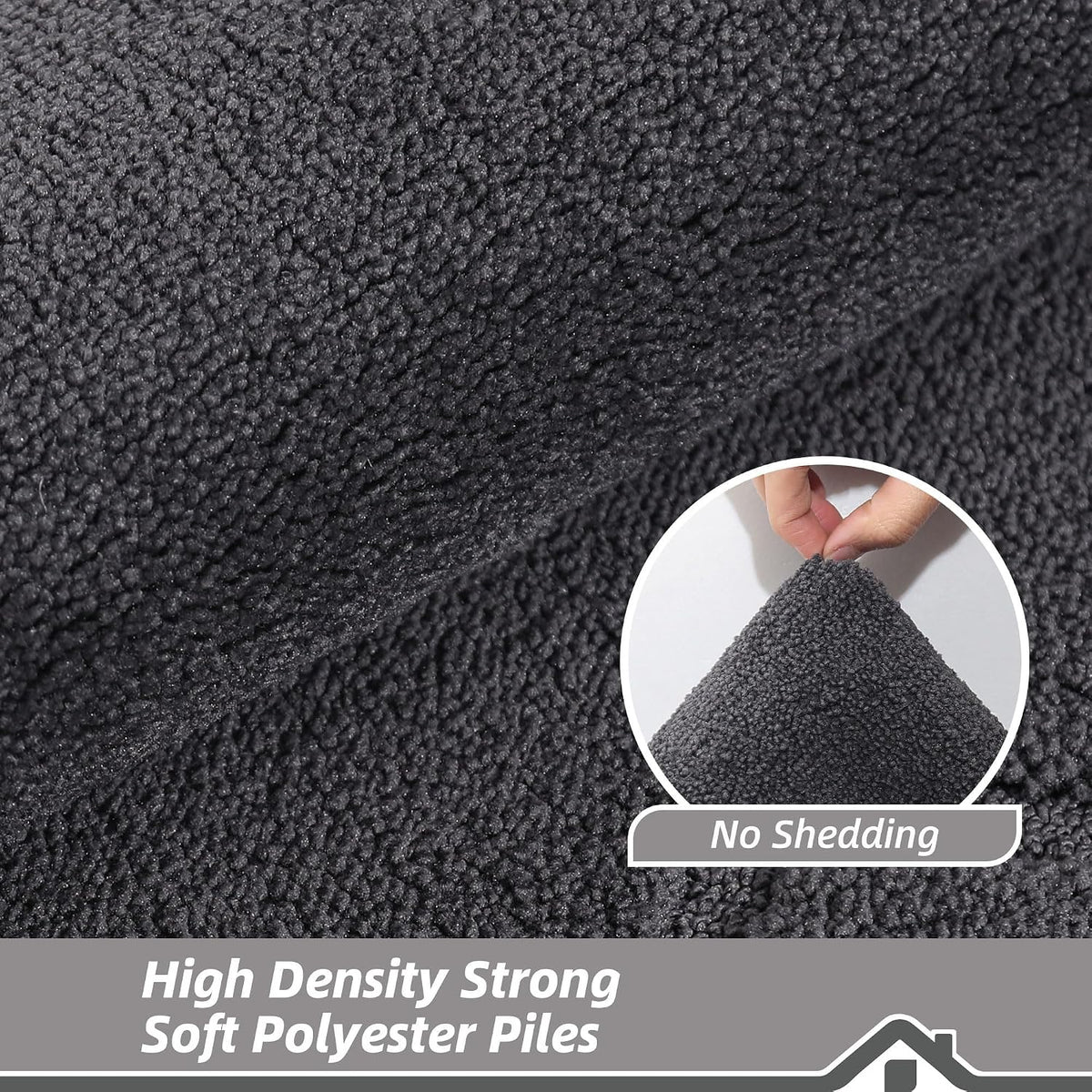 BEQHAUSE Door Mat 32" x 48", Non-Slip Door Mats Indoor Washable, Dark Grey