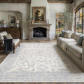 8x10 Blue Area Rug Washable Neutral Carpet