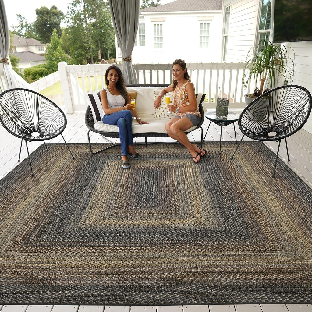 Homespice Black Forest Braided Area Rugs for Country Decor 8x10'