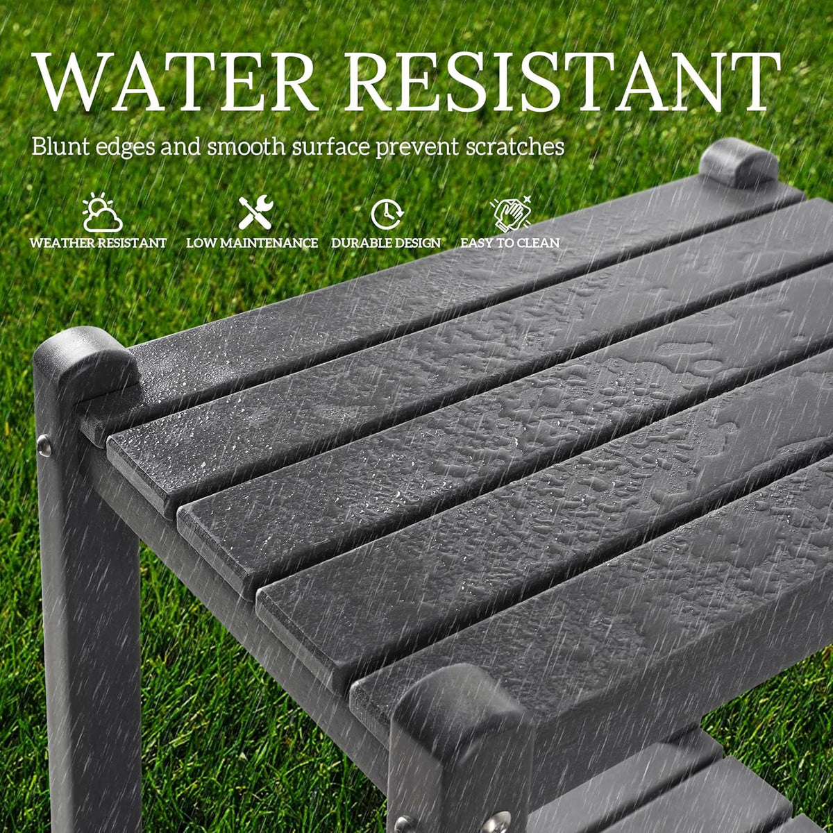 WestinTrends Malibu 36" Outdoor Adirondack HDPE 2-Tier Patio Side Table, Dark Brown