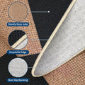 Garvee 6x9 Geometric Entryway Rug Easy Jute Washable Rugs, Black Brown