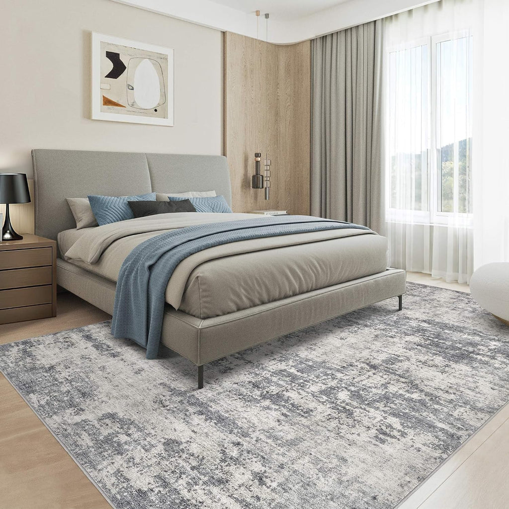 Washable 9x12 Area Rugs for Living Room: Abstract Modern Home Decor Rug
