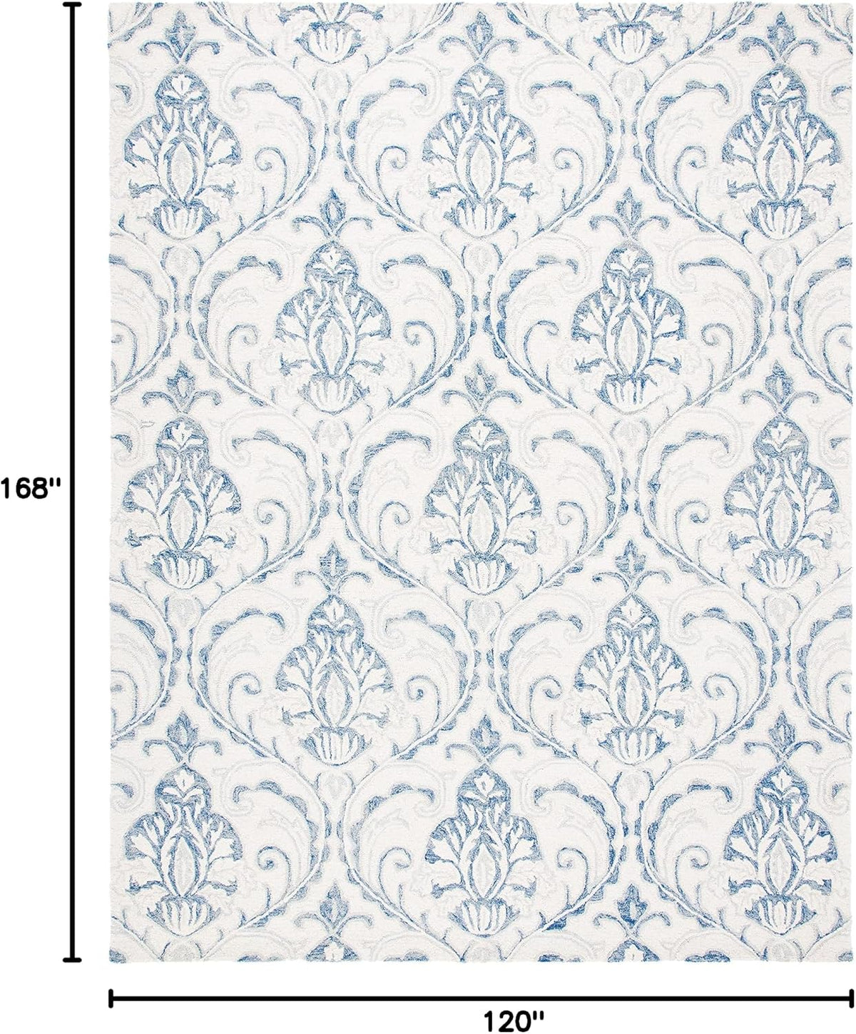SAFAVIEH Micro-Loop Collection 10' x 14' IvoryBlue MLP532A Handmade Premium Wool Living Room Dining Bedroom Area Rug