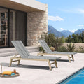 PURPLE LEAF Oversize Outdoor Chaise Lounge Set of 2 Champagne Frame, White