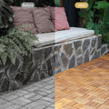 Interlocking Deck Tiles, 10 PCS 12" x 12" Acacia Wood, Natural Color