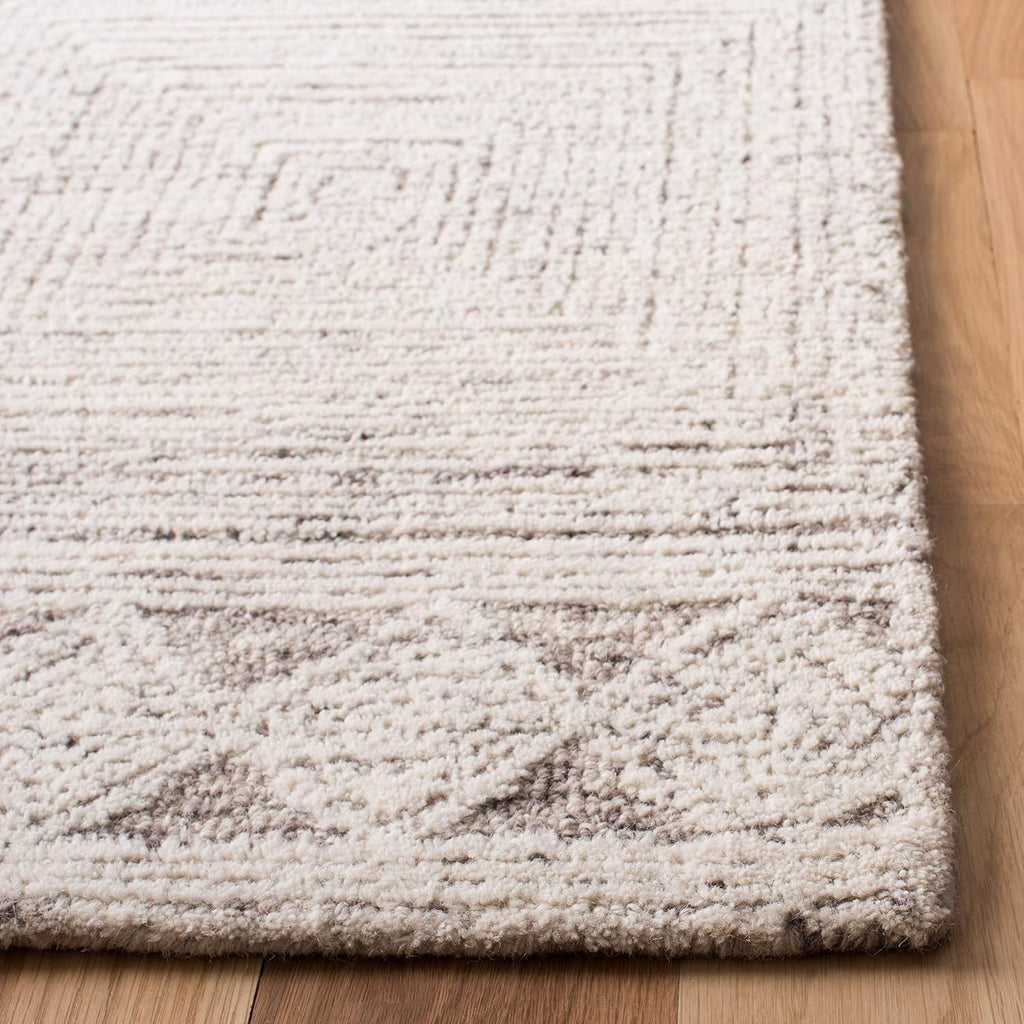 SAFAVIEH Abstract Collection X-Large Area Rug - 11' x 15', Ivory & Grey, Handmade Wool, Ideal for High Traffic Areas in Living Room, Bedroom (ABT349F)