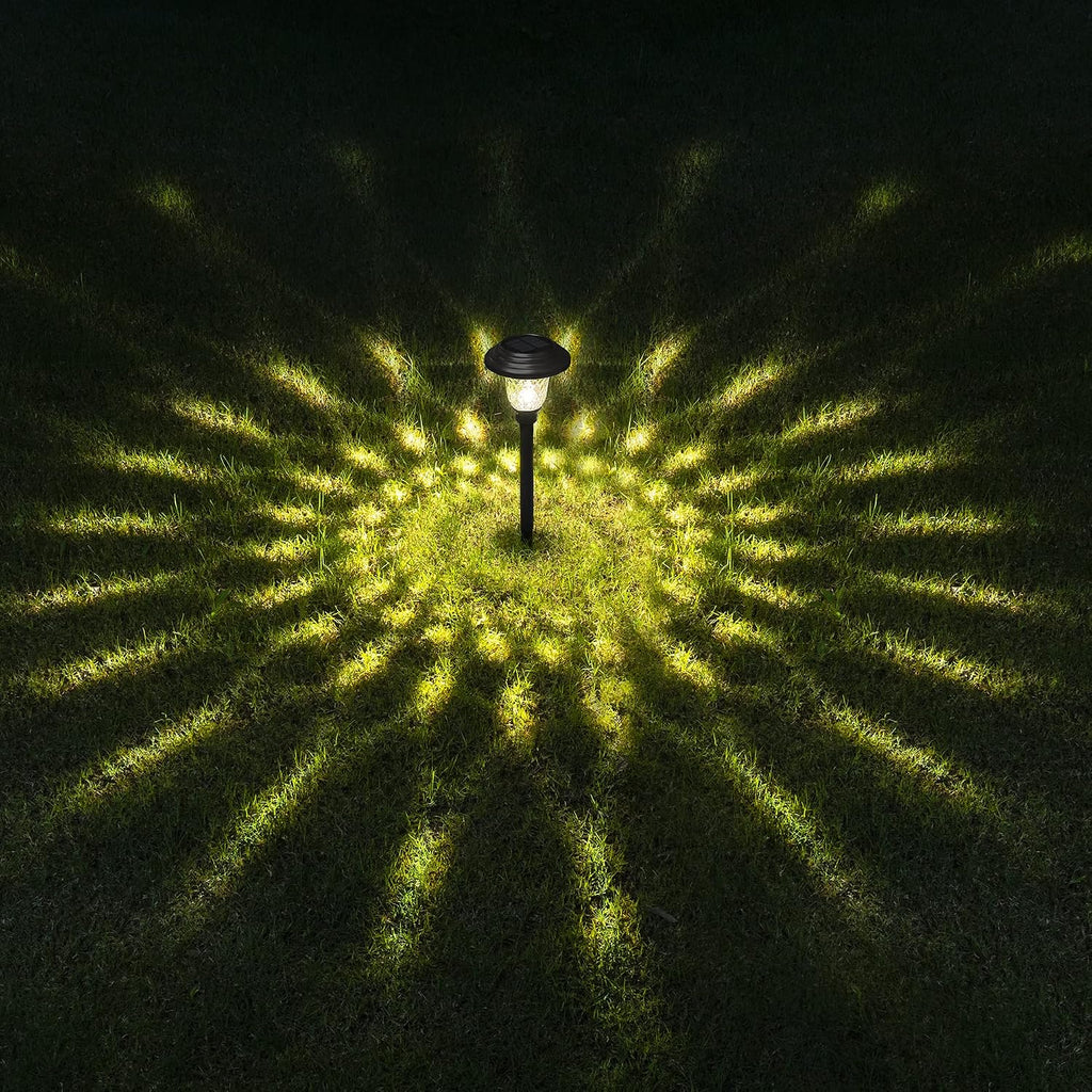 GIGALUMI Metal & Glass Solar Lights Outdoor, 8 Pack LED Garden Lights