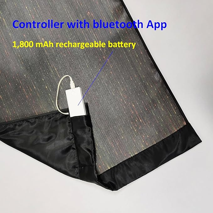 LED Light Up Coffee Table Runner - Fiber Optic Fabric Table Cloth Cover for P...