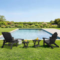LUE BONA 16.5 Inch Outdoor Folding Side Table, HDPS Small Side Table, Black
