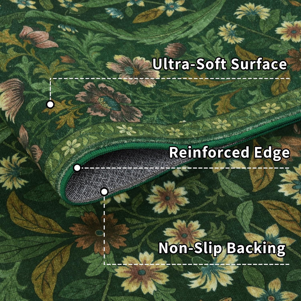 8x10 Large Area Rug Floral Botanical Boho Carpet for Living Room