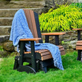 LuxCraft 2' Adirondack Glider Chair, Outdoor Patio Rocking Glider, Gliding Rocker for Outside (Cedar & Black)