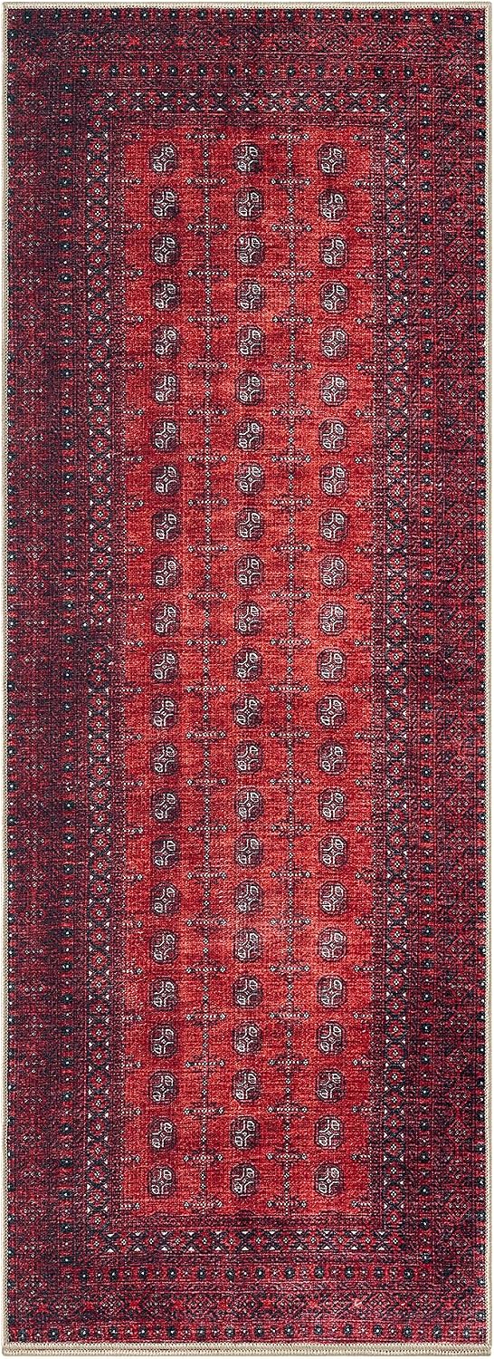Keen Home Design Vintage Washable Runner Rug, Non-Slip Low Pile, 2x7